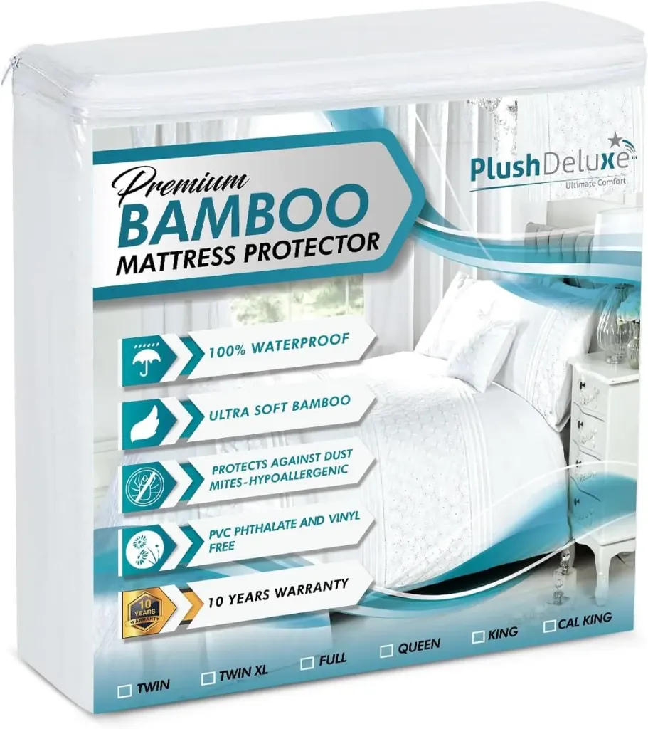 Bamboo Waterproof Mattress Protector, Full Size, Ultra Soft