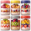 6-pack 16 oz Overnight Oats Containers with Lids